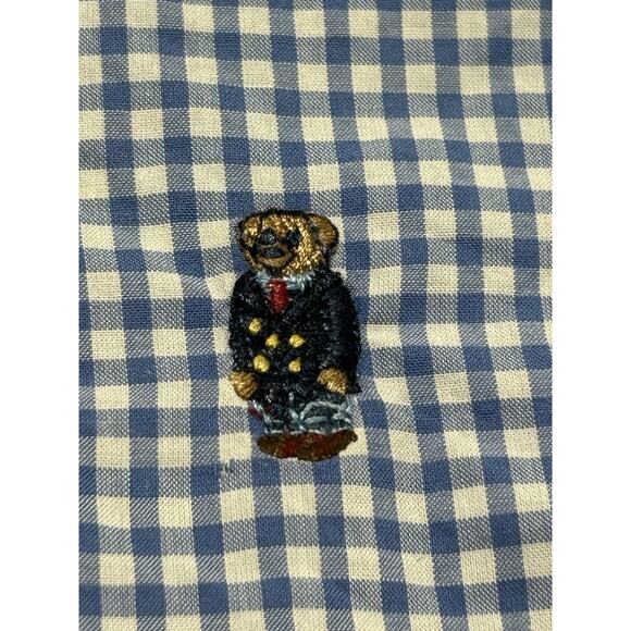 Polo Ralph Lauren Men’s M Button Down Bear All Over Print Gingham Slim Fit - Picture 8 of 9
